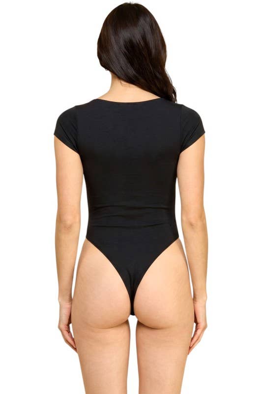 Everyday Girl Square Neck Bodysuit – Black