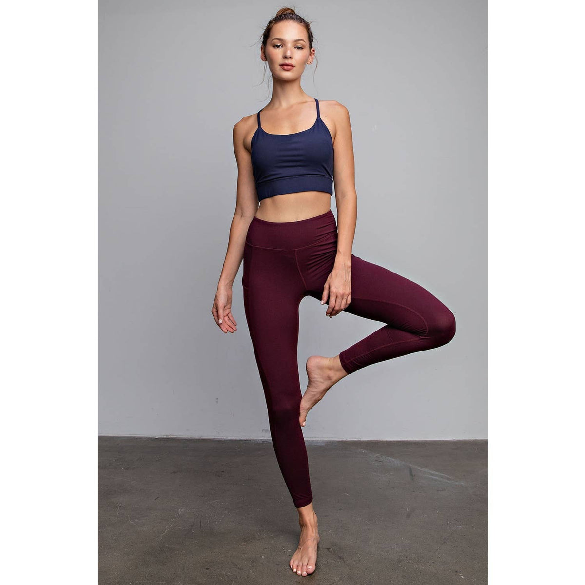Butter Me Up Pocket Leggings in Cassis - Plus Size