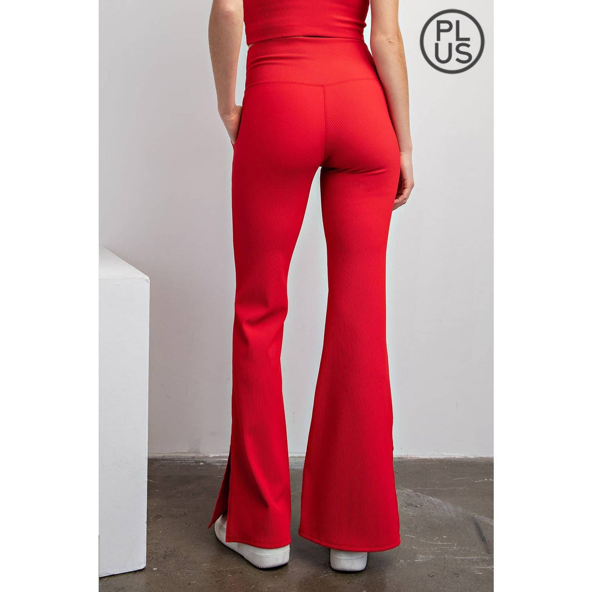 Flare Affair V-Waist Flared Leggings in Brown - Plus Size