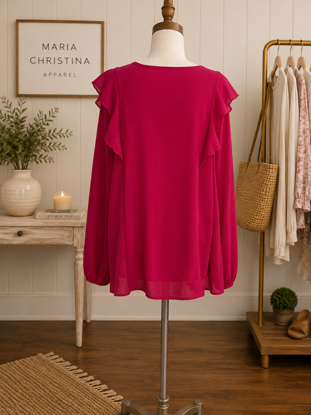 Long Sleeve Chiffon Top