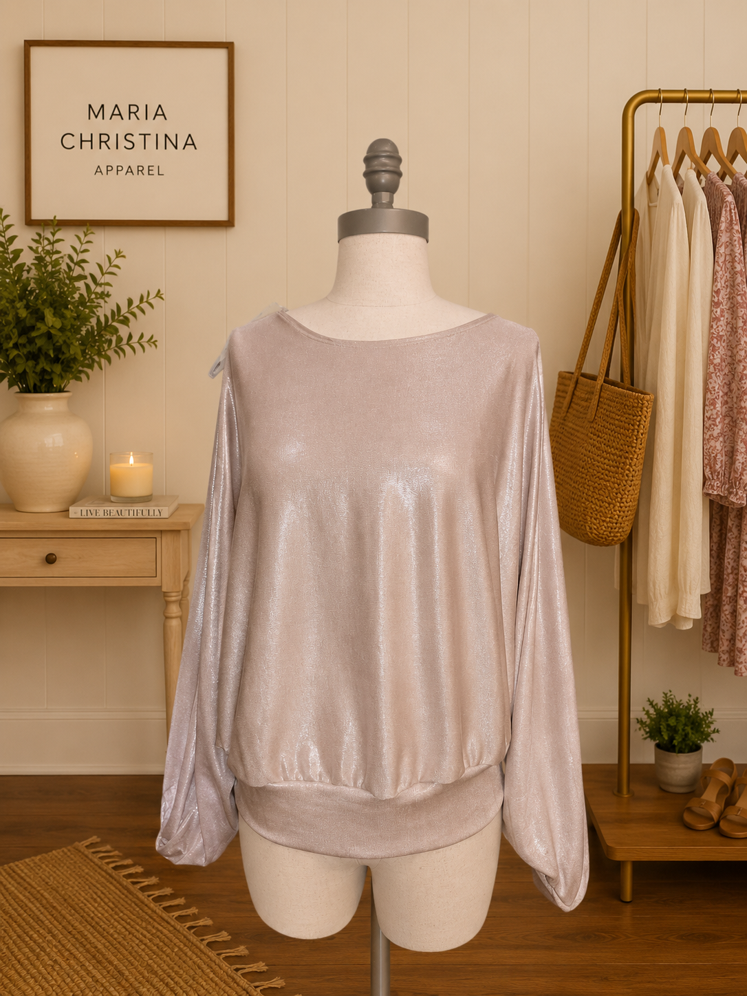 Rose Gold Rush Shimmer Top