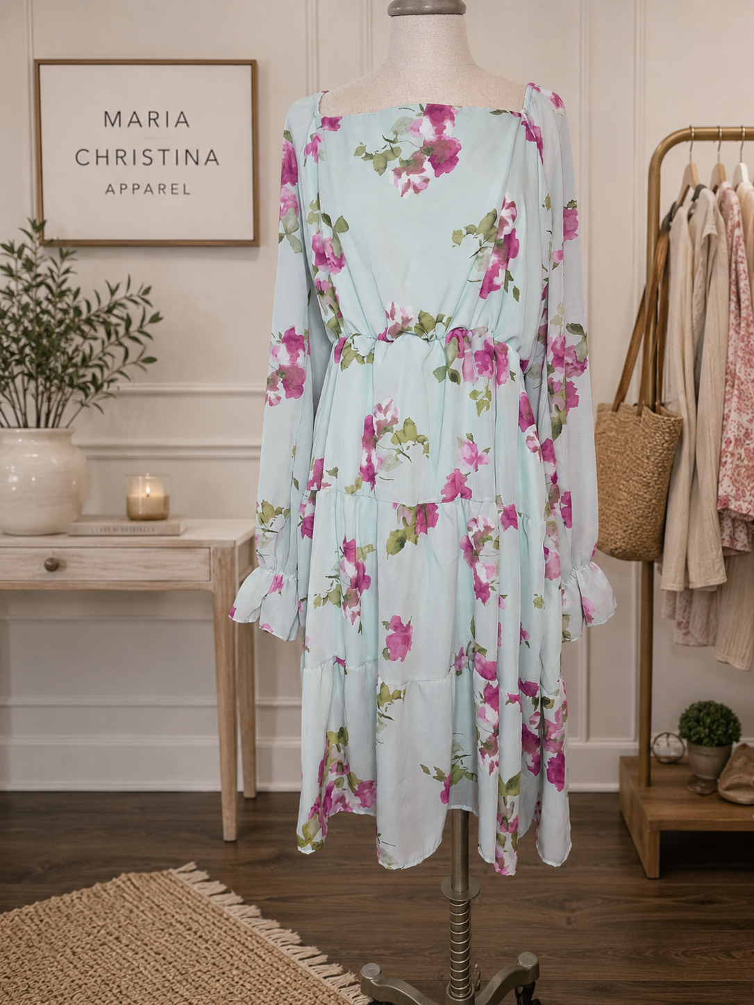 Minty Fresh Floral Dress