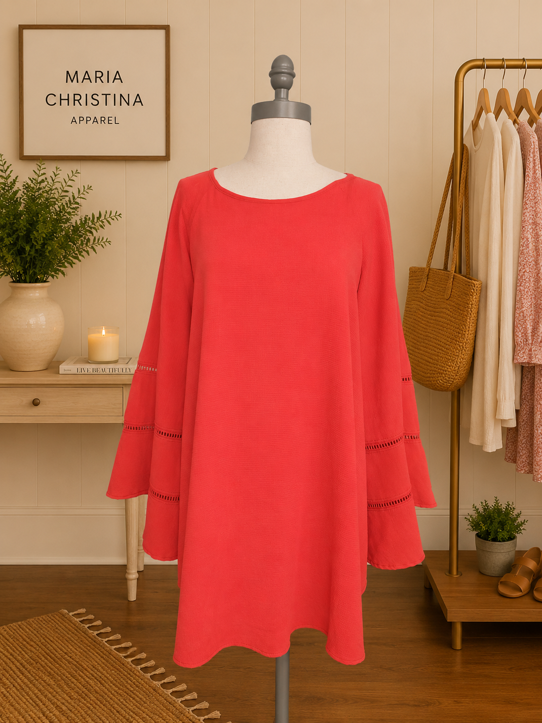Sunset Spritz Red-Orange Flowy Top