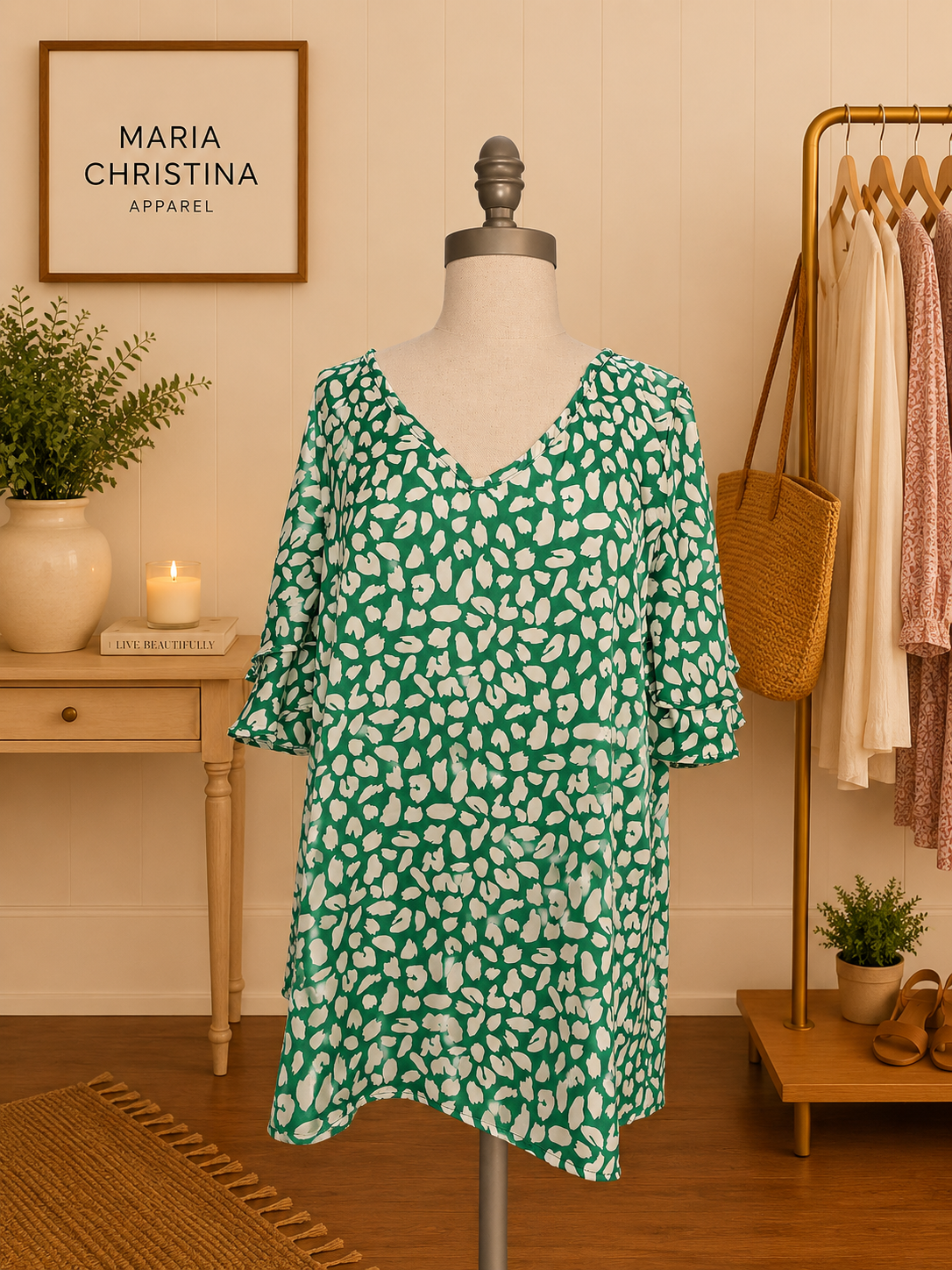 Wild at Heart Green Leopard Top