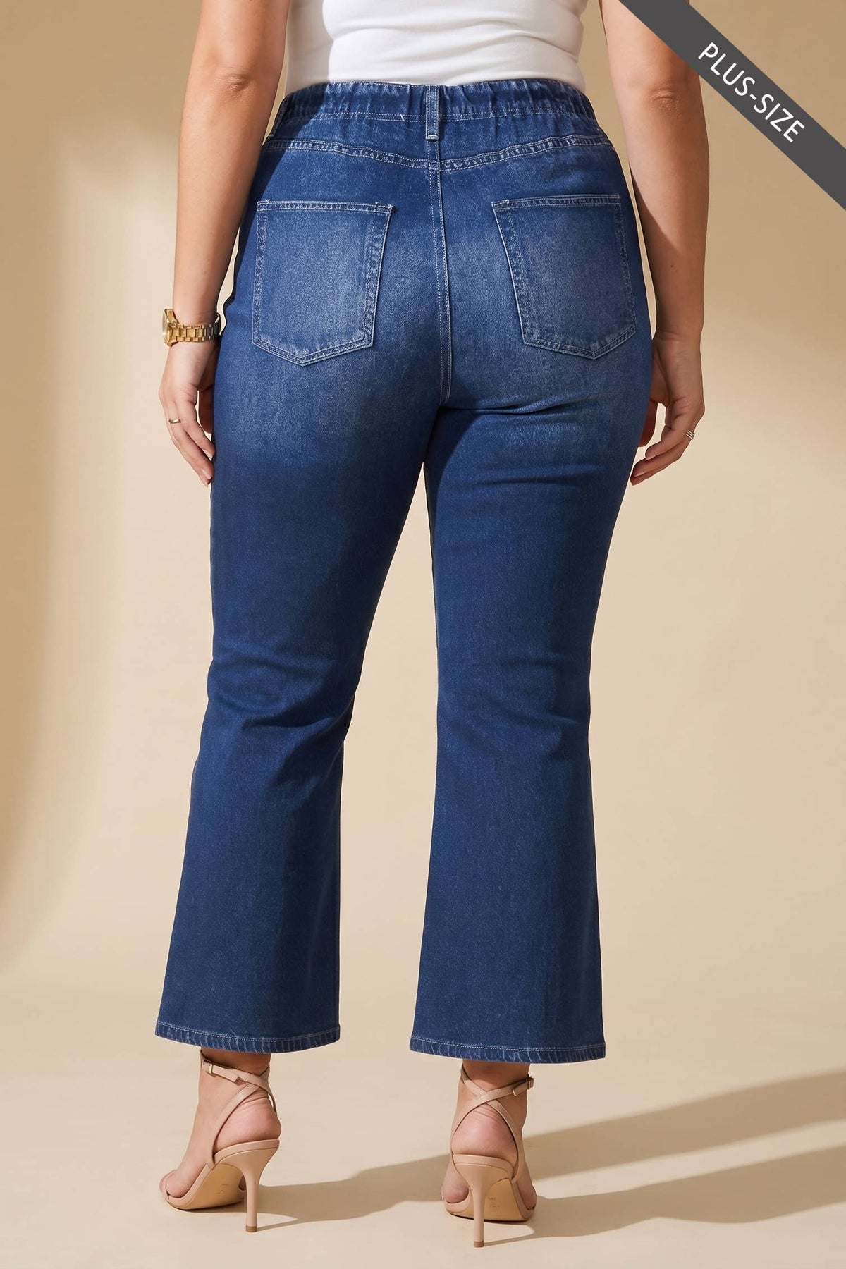 Plus size denim-look bootcut pants