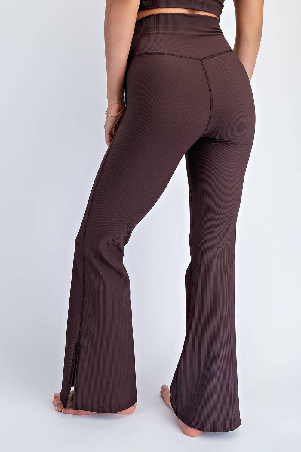 Flare Affair V-Waist Flared Leggings in Espresso