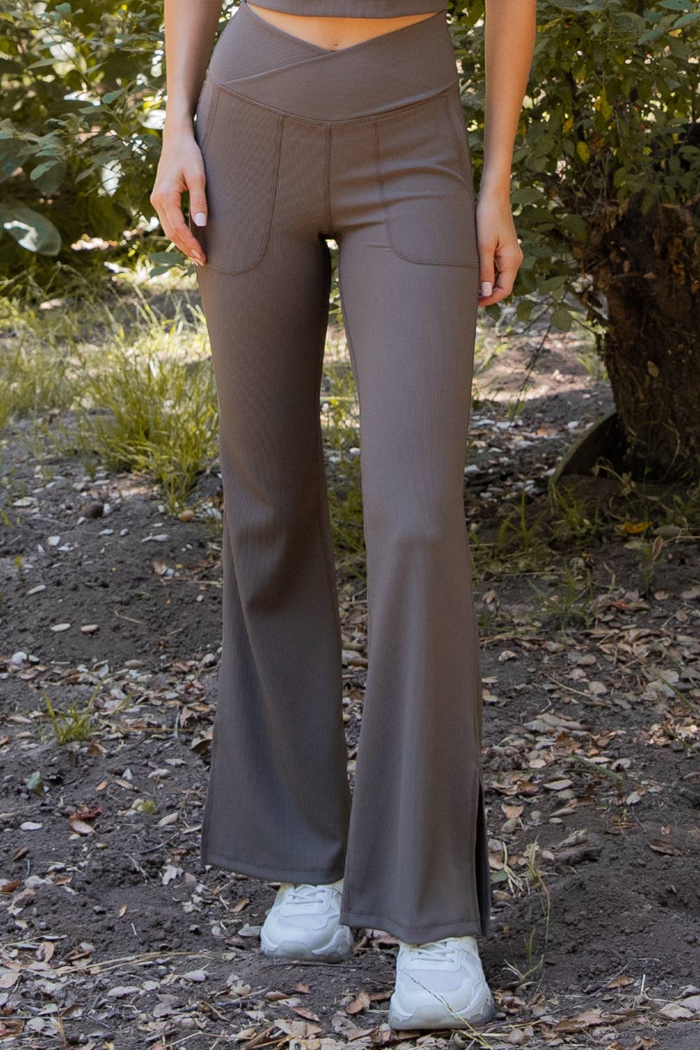 Flare Affair V-Waist Flared Leggings in Espresso