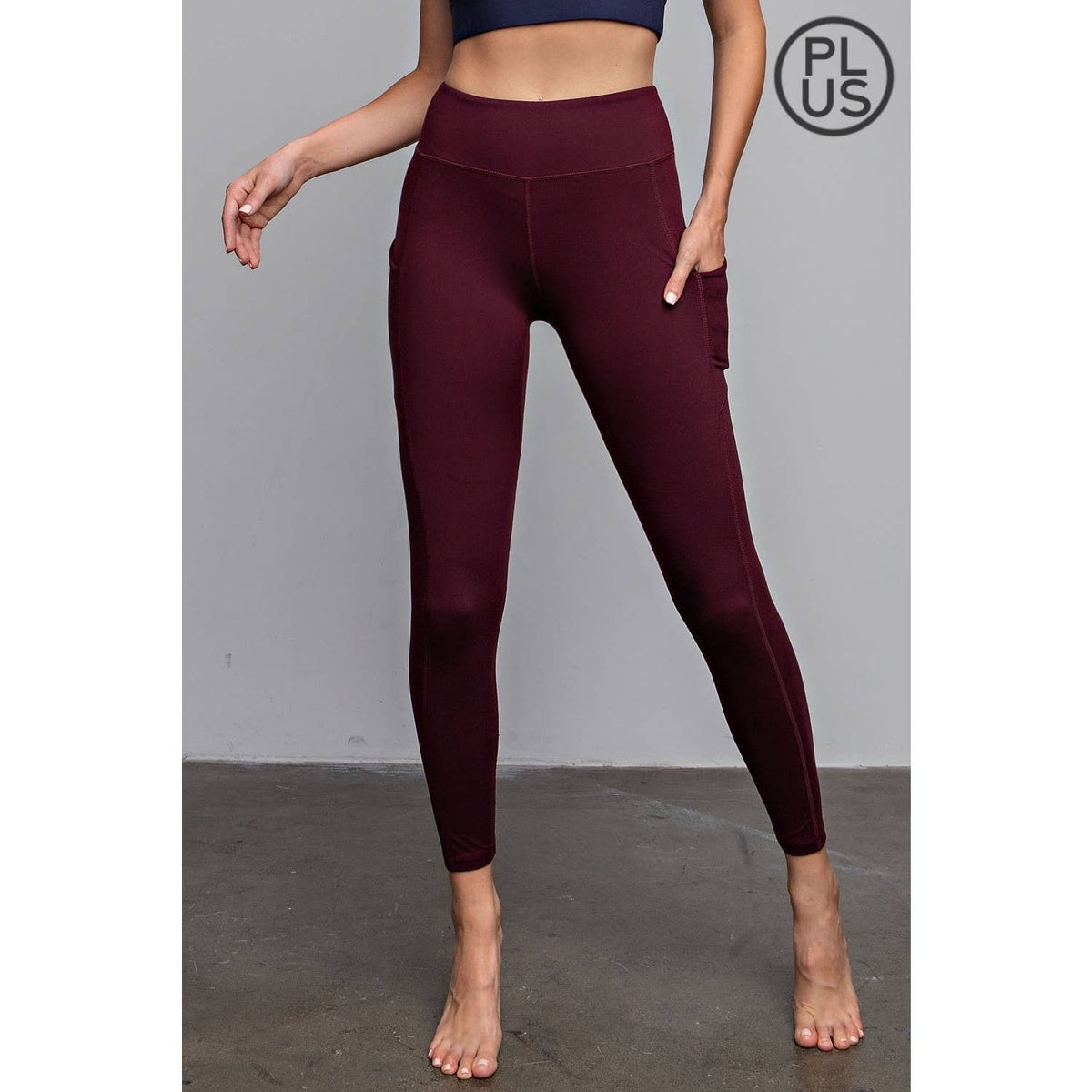 Butter Me Up Pocket Leggings in Cassis - Plus Size