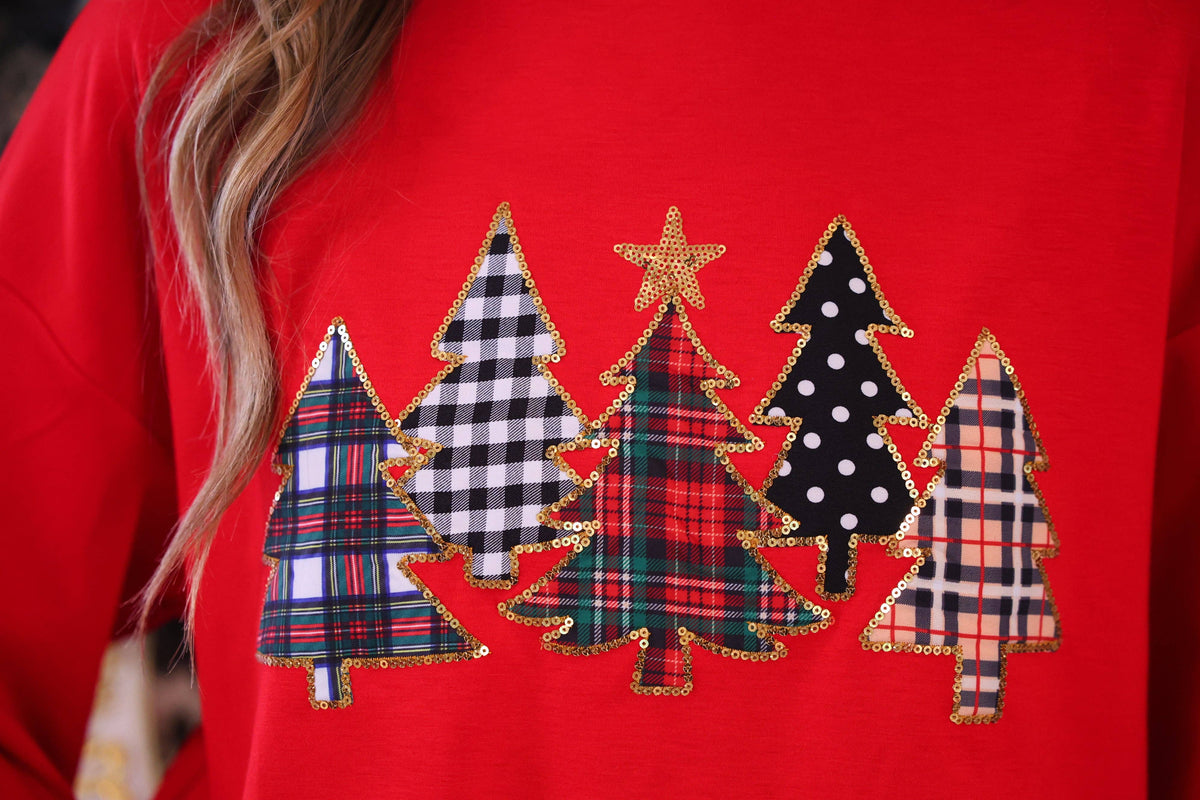 Deck the Halls Tree Sequin Pullover