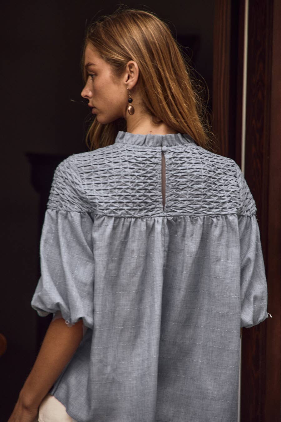 Plus Bubble Sleeve Blouse