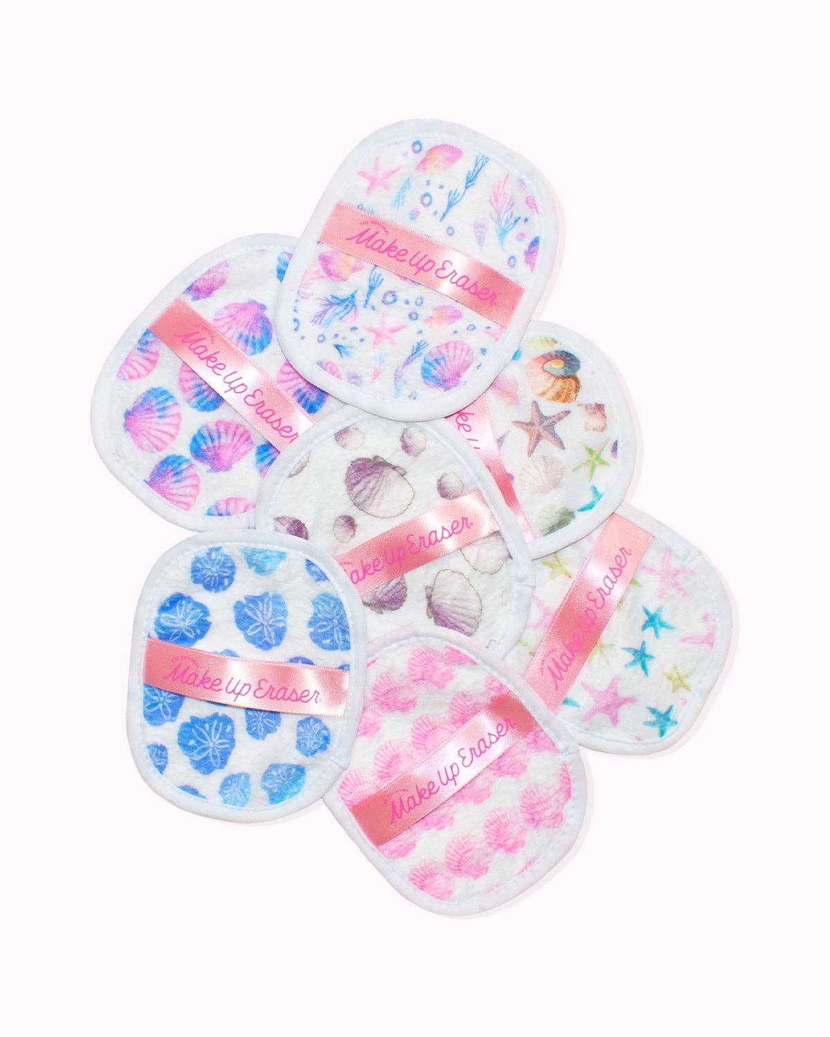 Mermaid Beach Glam Seashells 7-Day MakeUp Eraser Set & Case