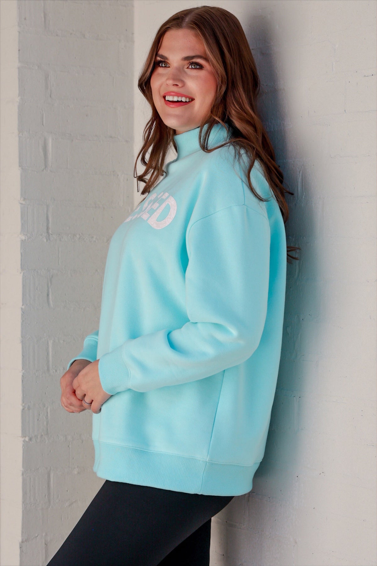 Blessed Mock Neck Pullover