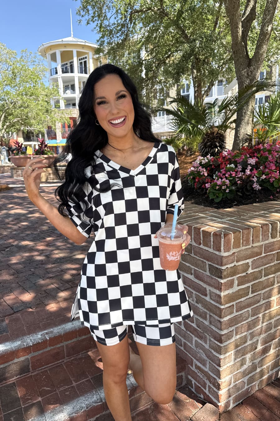 All Day Biker Set- Checkerboard Checkered