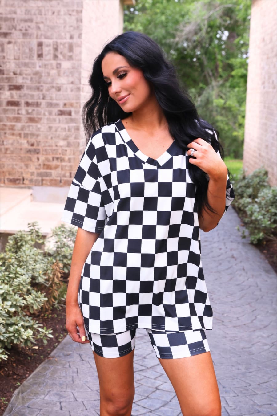 All Day Biker Set- Checkerboard Checkered