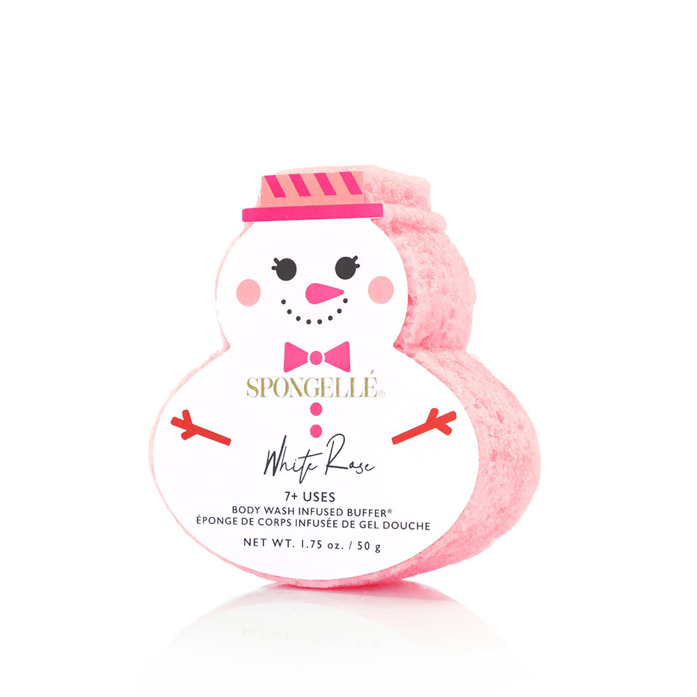White Rose Snowman Body Buffer - Holiday Stocking Stuffer