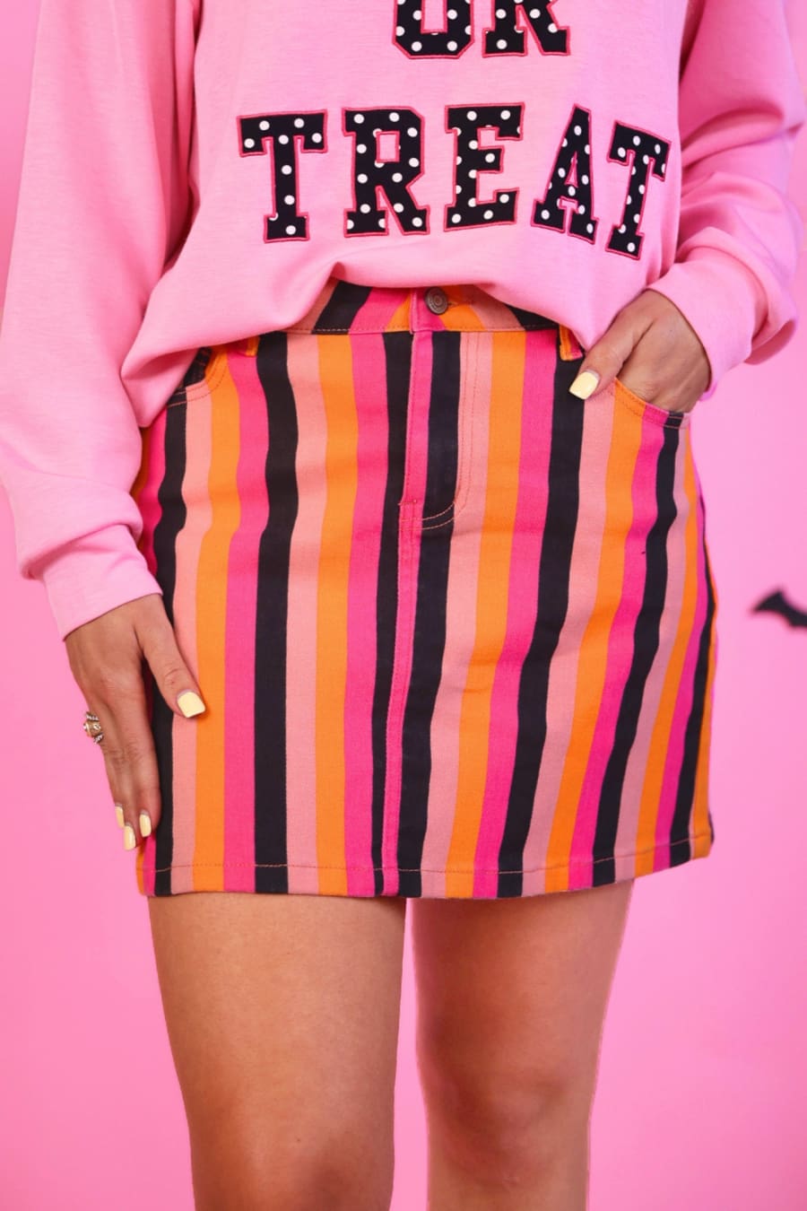 Boo Stripes Nova Denim Skirt