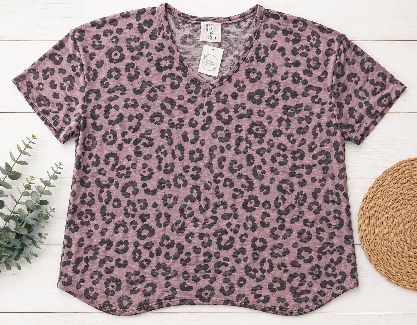 Mauve Leopard Print Everyday Top