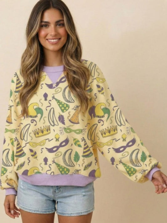 Mardi Gras French Terry Pullover