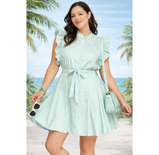 Mint to Be Ruffle Dress